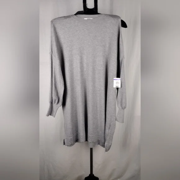 BB DAKOTA Olivia Long Sleeve Sweater Minidress Grey Size Medium 6-8  NWT - Picture 6 of 12